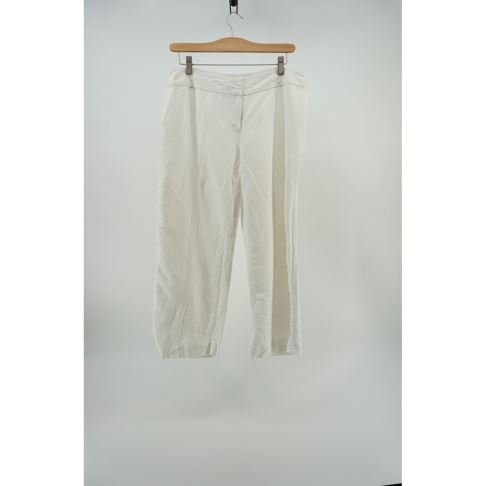 Bandolino Linen Blend low rise Capri Pants Coastal Minimalist White Size 10‎